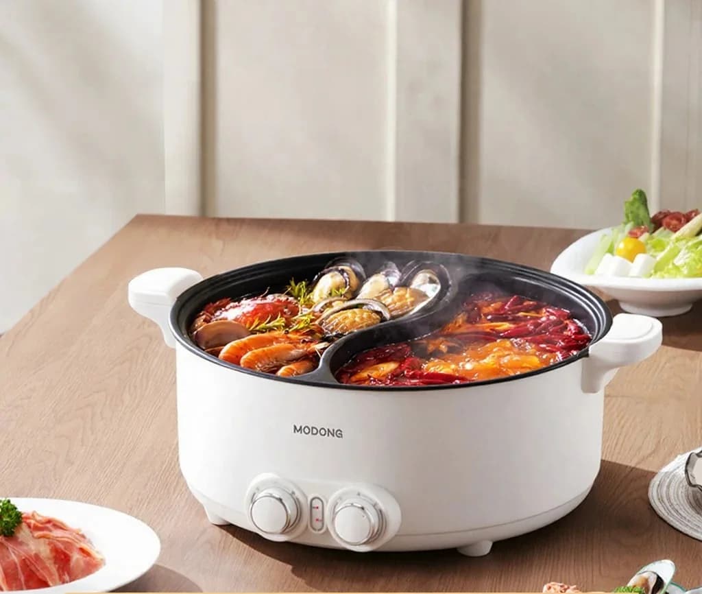 7L elektrische hotpot met dubbele zones en onafhankelijke temperatuurregeling