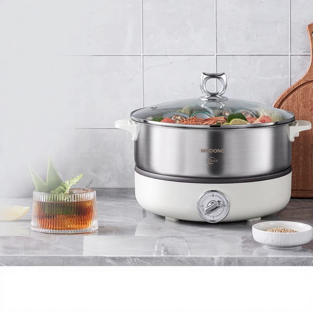 Gesplitste elektrische hotpot met roestvrijstalen panvoering, 1500W