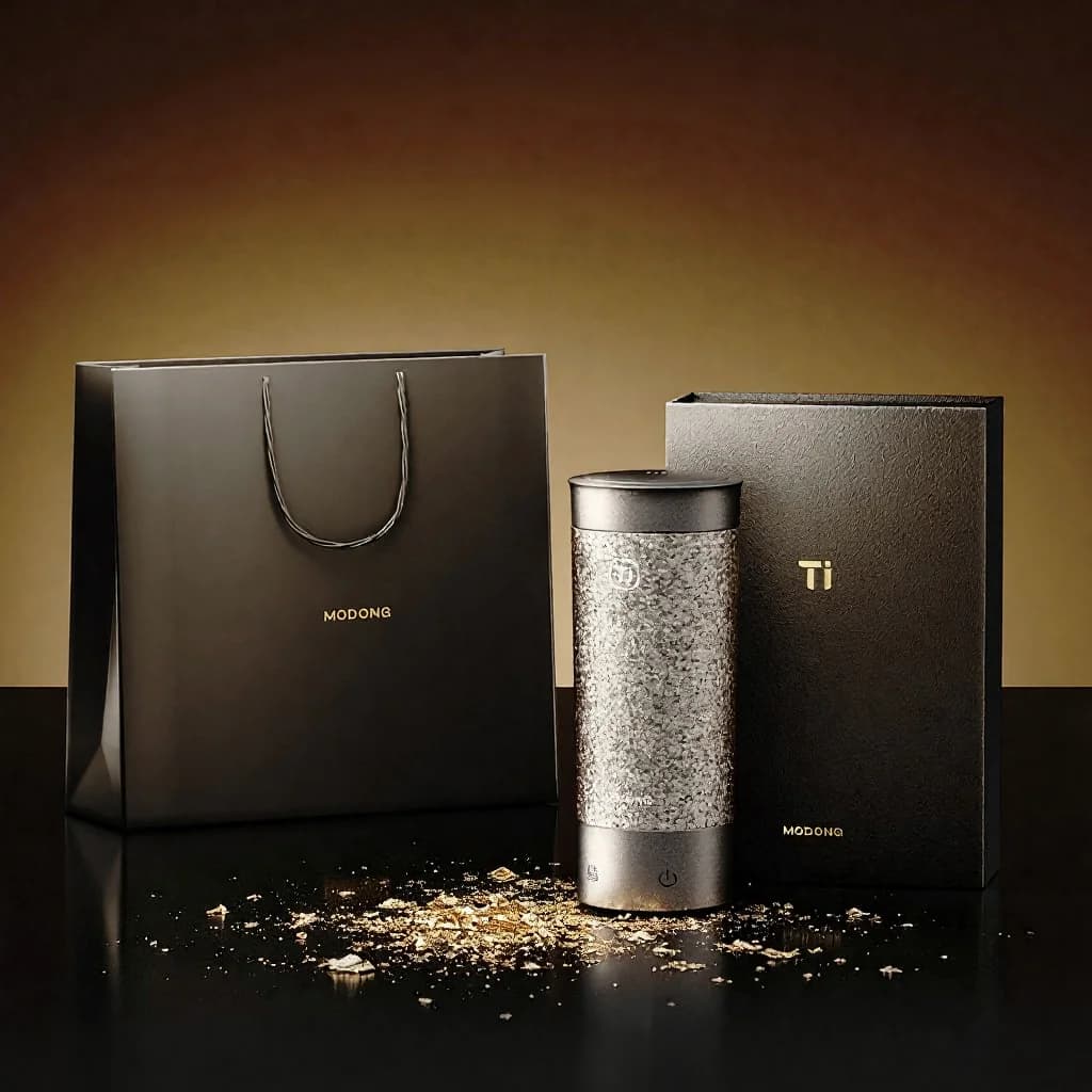 Titanium draagbare elektrische verwarmingsbeker 350ml geschenkdoos