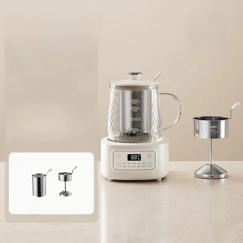 Glazen elektrische kookpot met temperatuurregeling 1.2L