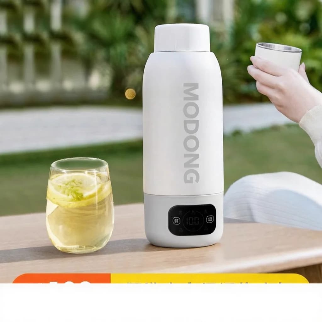 Draagbare elektrische reismok 600ml, binnenkant van 316 roestvrij staal