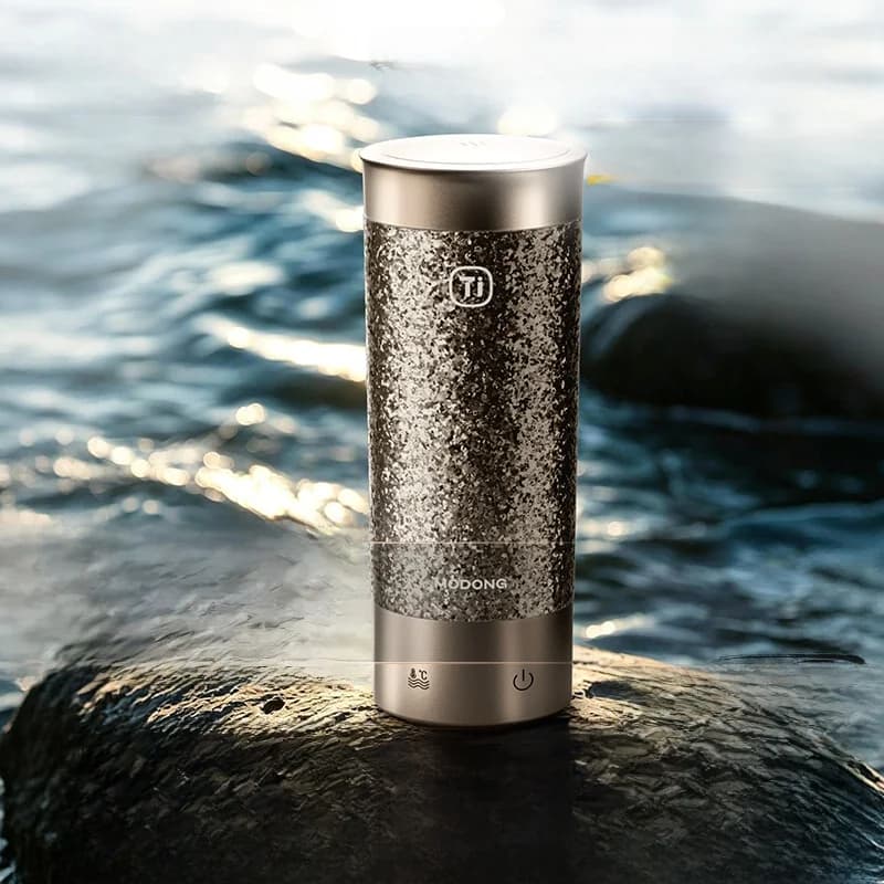 Titanium elektrische verwarmde reisbeker 350ml met temperatuurregeling
