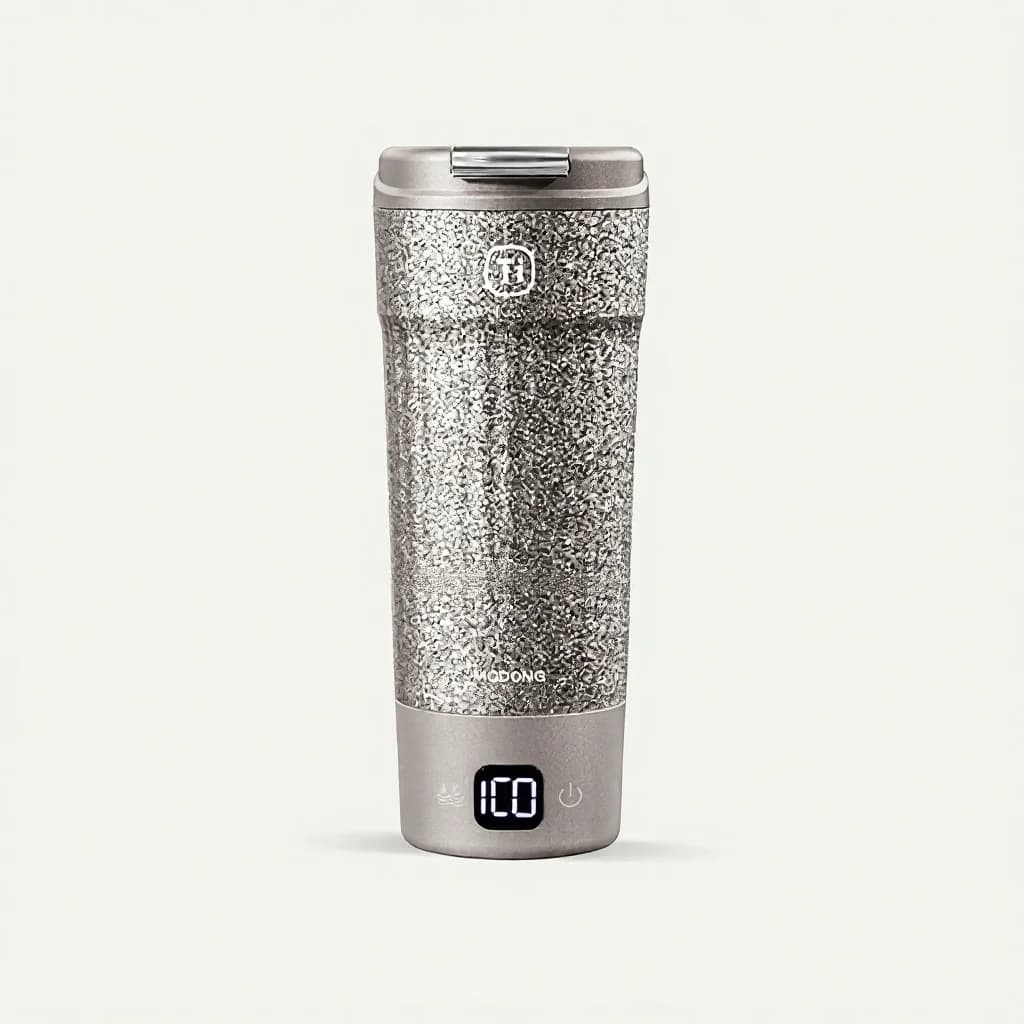 Draagbare titanium elektrische verwarmingsbeker 400ml met temperatuurdisplay