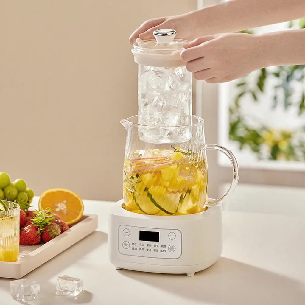 Glazen elektrische gezondheidskan 1-1.5L met aanraakbediening voor thee