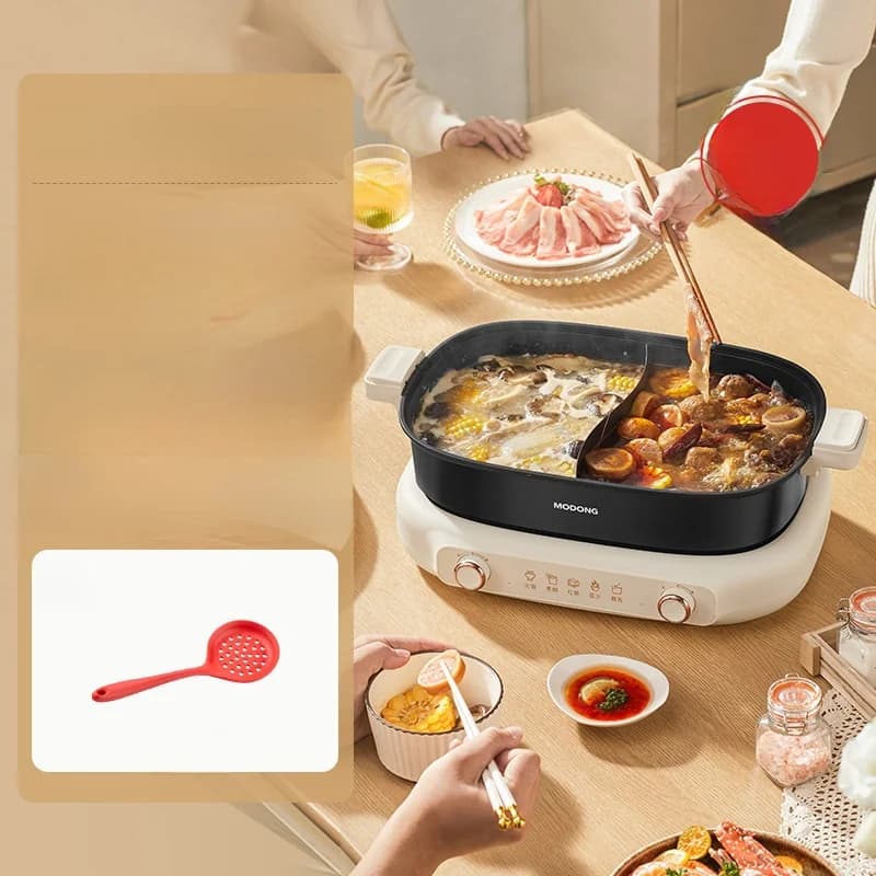 Gesplitste elektrische hotpot 7L verdiepingspot met dubbele temperatuurregeling