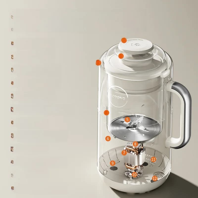 Verwarmingsblender met 1,2L inhoud, touchbediening, roestvrij staal
