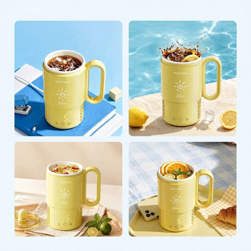 Draagbare verwarmings- en koelbeker 450mL 36W touchbediening
