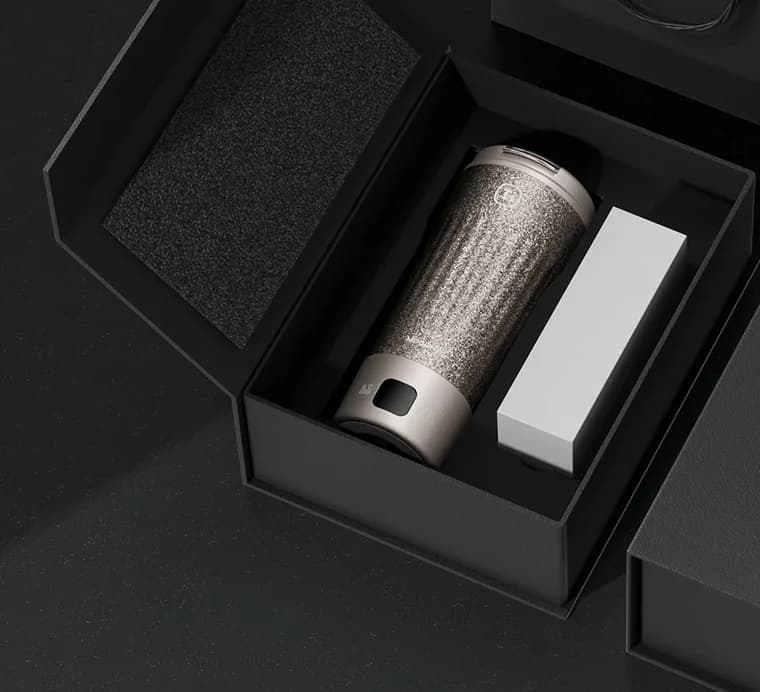 Titanium elektrische reisbeker 400ml met temperatuurdisplay