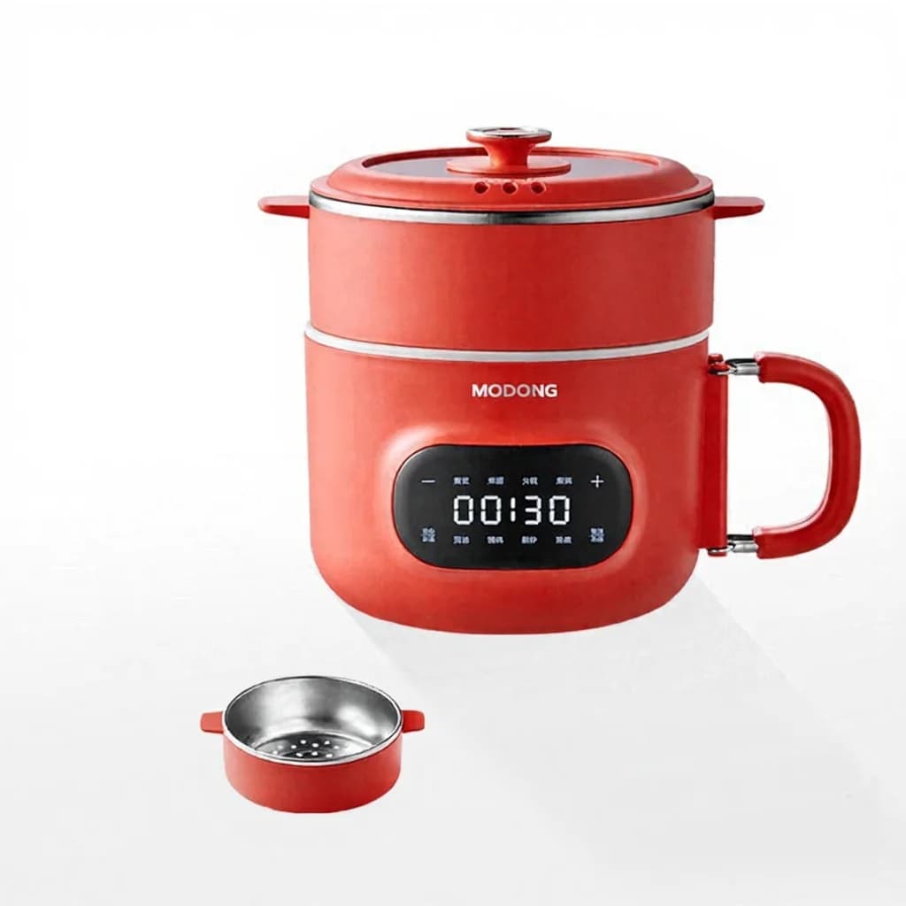 Mini Elektrische Kookpot 2L Antiaanbak Keramische Binnenlaag met Stomer