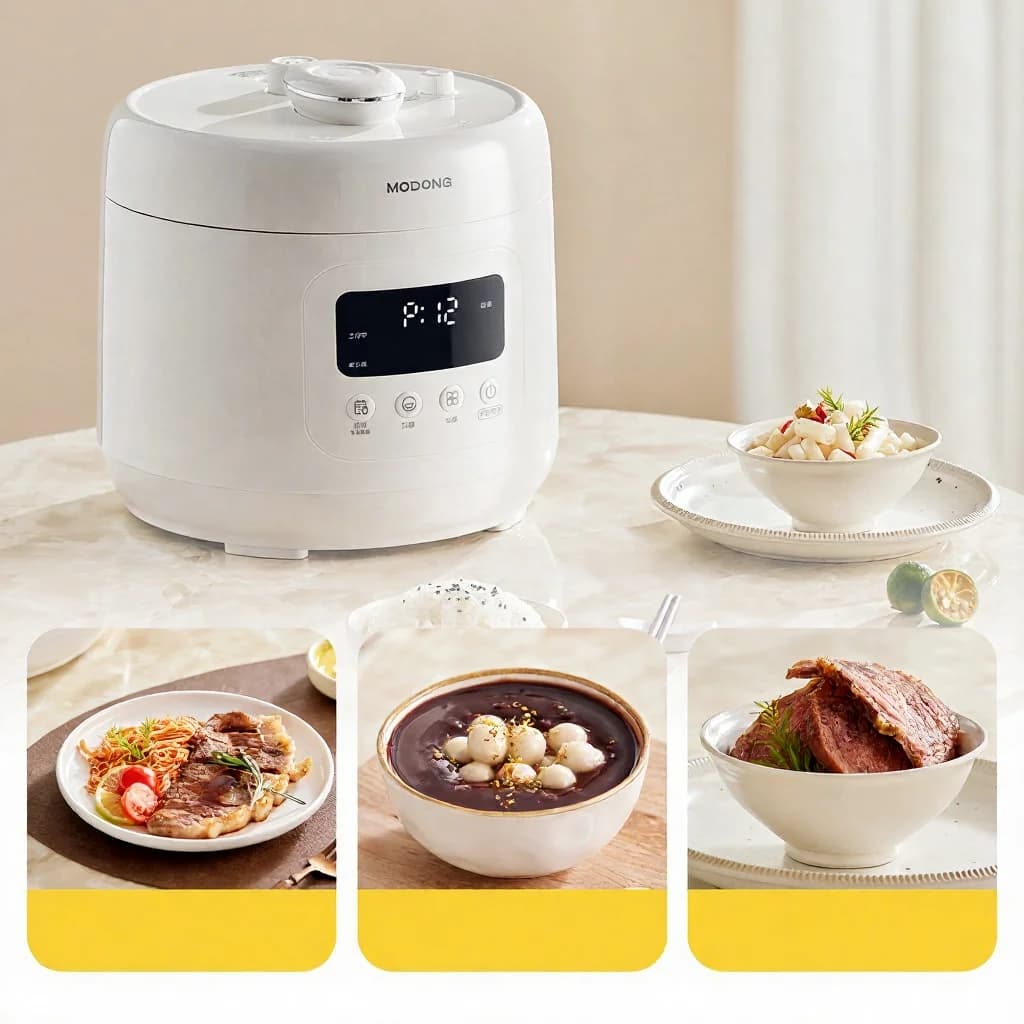 4L elektrische snelkookpan met keramische binnenpan, 800W, 17-24H timer
