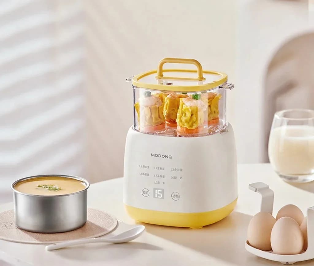 Elektrische eierkoker voor 4-6 eieren met kom voor eiercustard