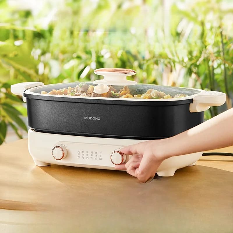 Gesplitste elektrische hotpot 7L met onafhankelijke temperatuurregeling per zone