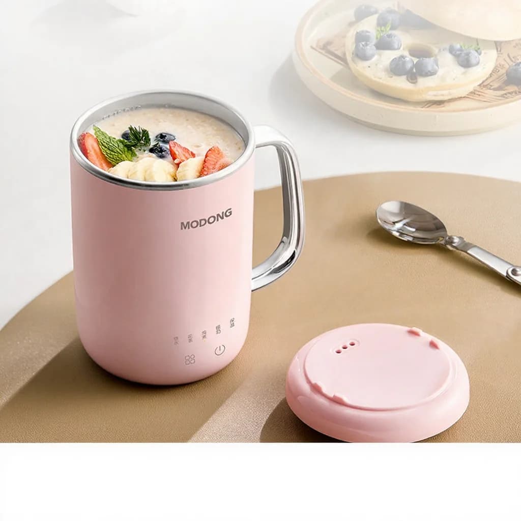 Draagbare elektrische stoofbeker 450ml 220V met filter en lepel
