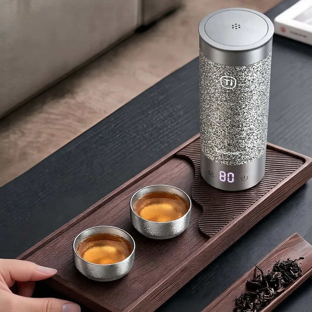 Pure Titanium Gongfu Theekopjes Set 55ml Handgemaakt Mat