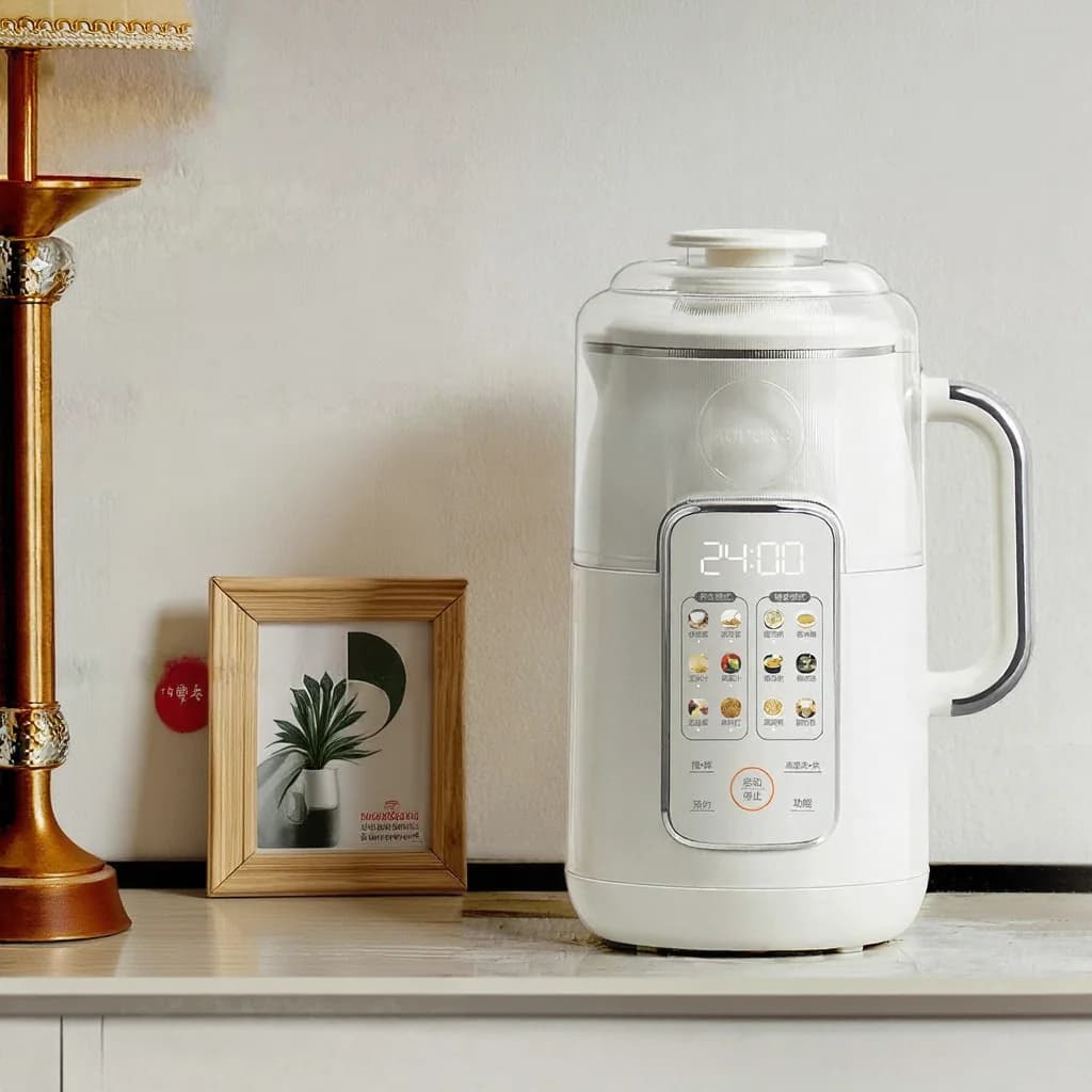 1.2L verwarmende sojamelkmaker-blender met roestvrijstalen binnenpan