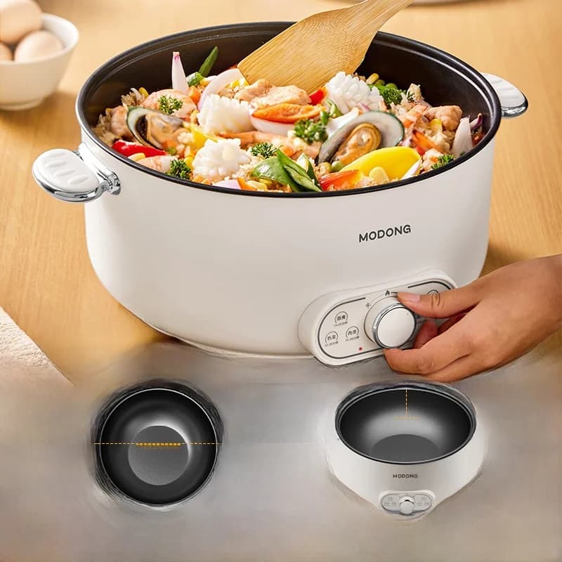 Elektrische hotpot met stomer, 8L grote inhoud, 220V