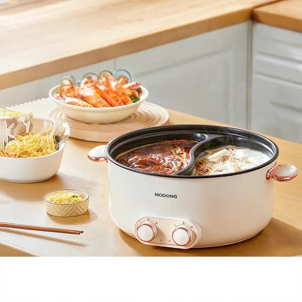 Dubbel geregelde elektrische hotpot 6L grote capaciteit antiaanbak