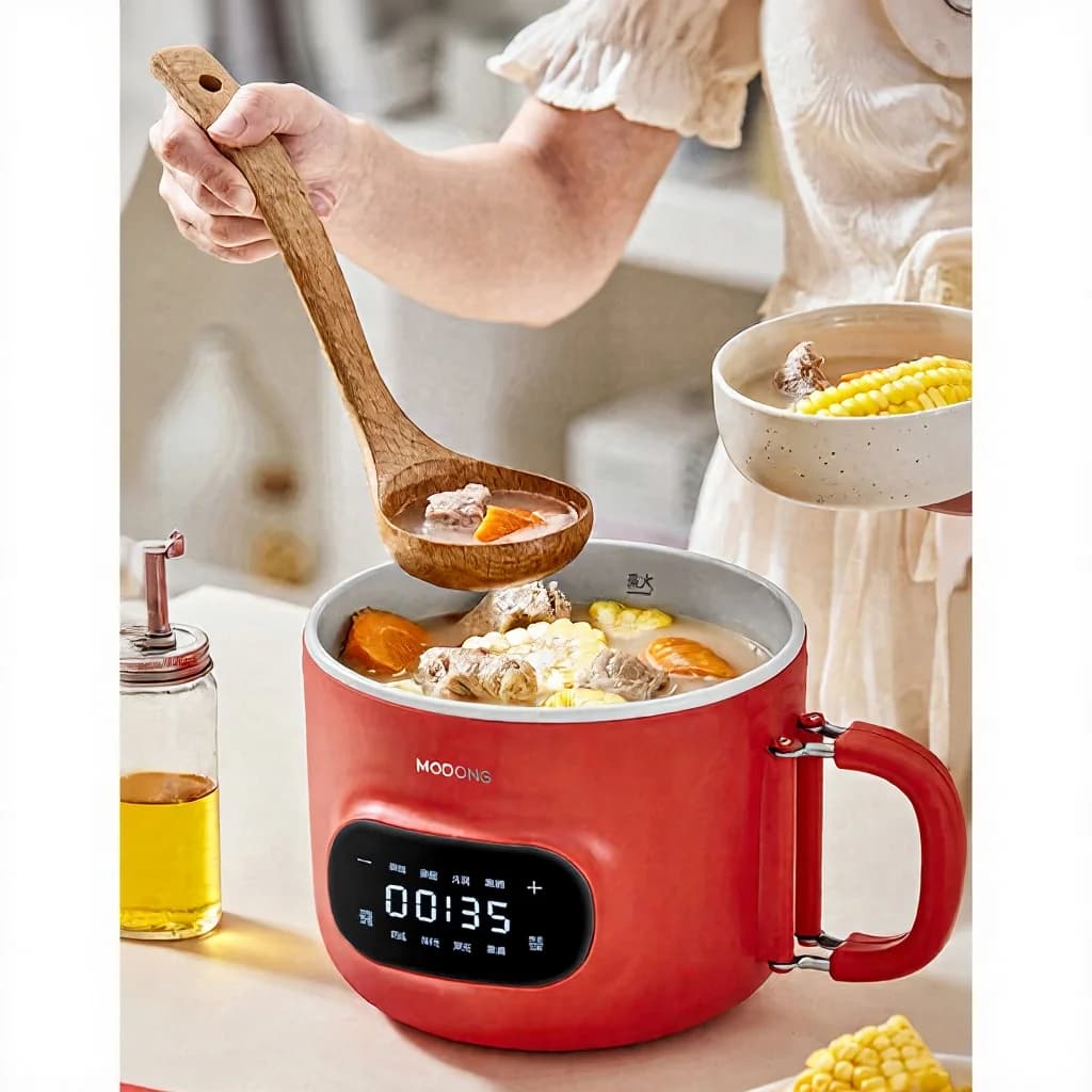 2.5L elektrische kookpot met stomer en keramische voering