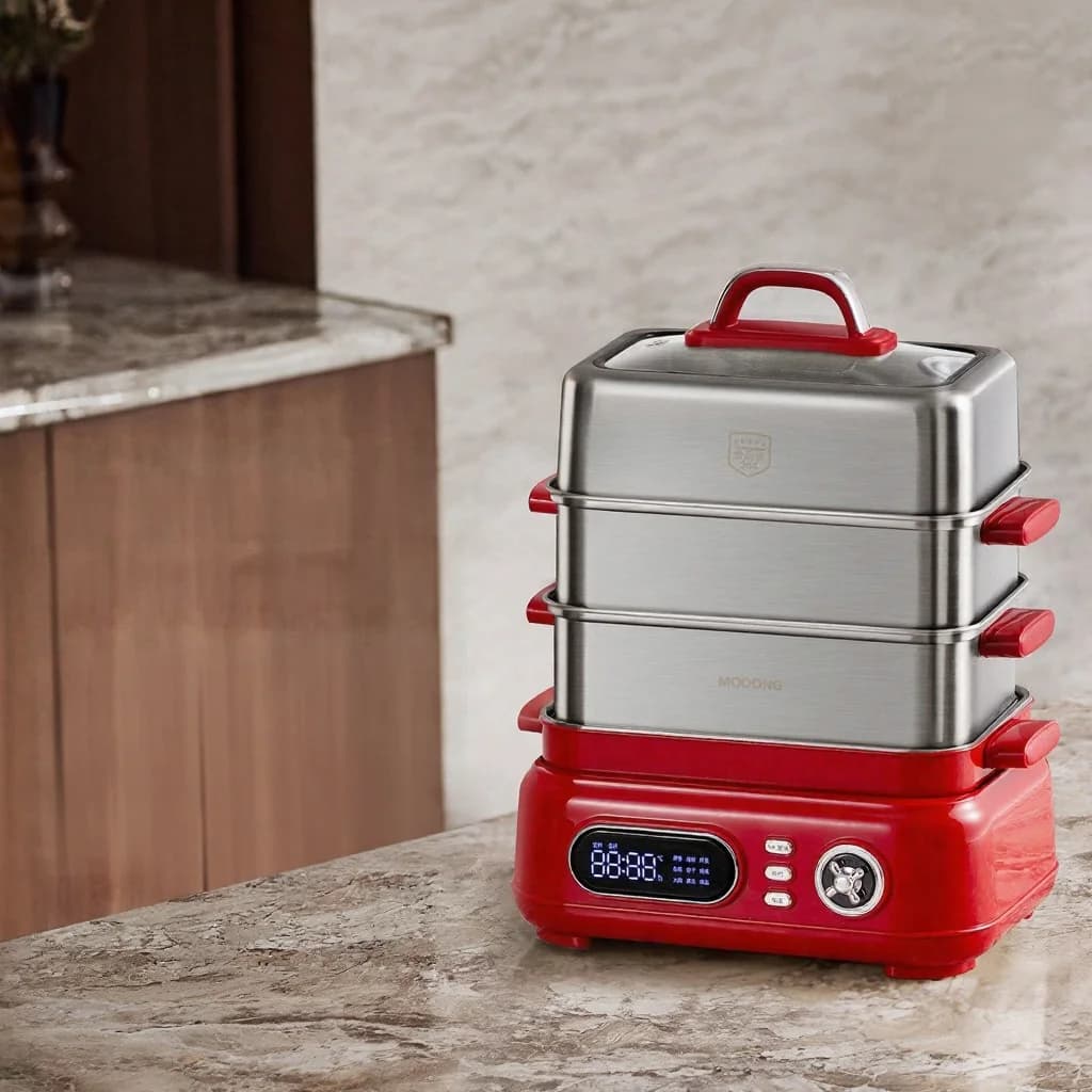 Elektrische roestvrijstalen 3-laags stoomkoker 18L 220V 1500W