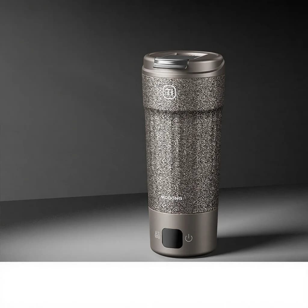 Titanium elektrische reisbeker 400ml met temperatuurdisplay