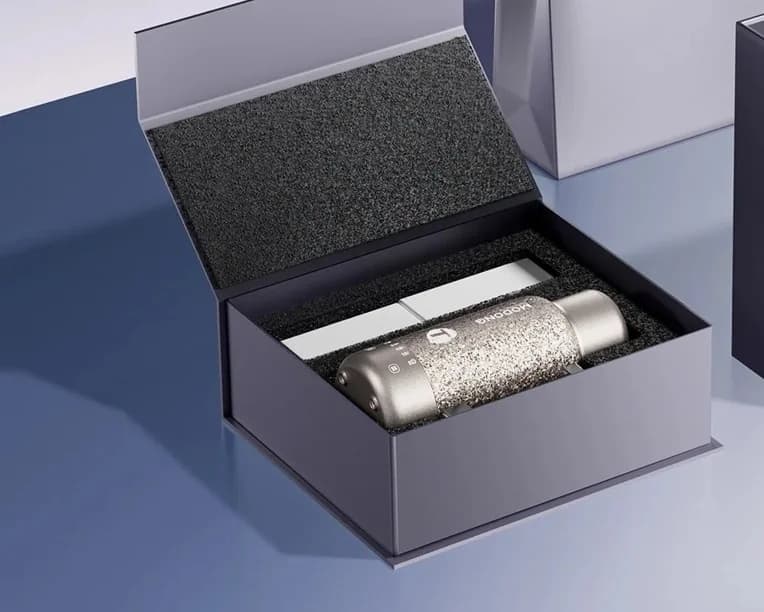 Draagbare Titanium Elektrische Verwarmingsbeker, 1L, Dubbele Voeding, Warm