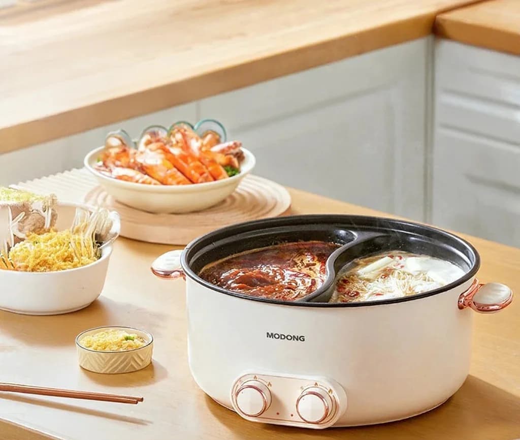 Dubbel bediende elektrische hotpot 6L grote inhoud anti-aanbak
