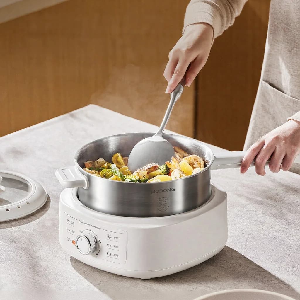 Roestvrijstalen elektrische hotpot met stoommand, 3L, 220V