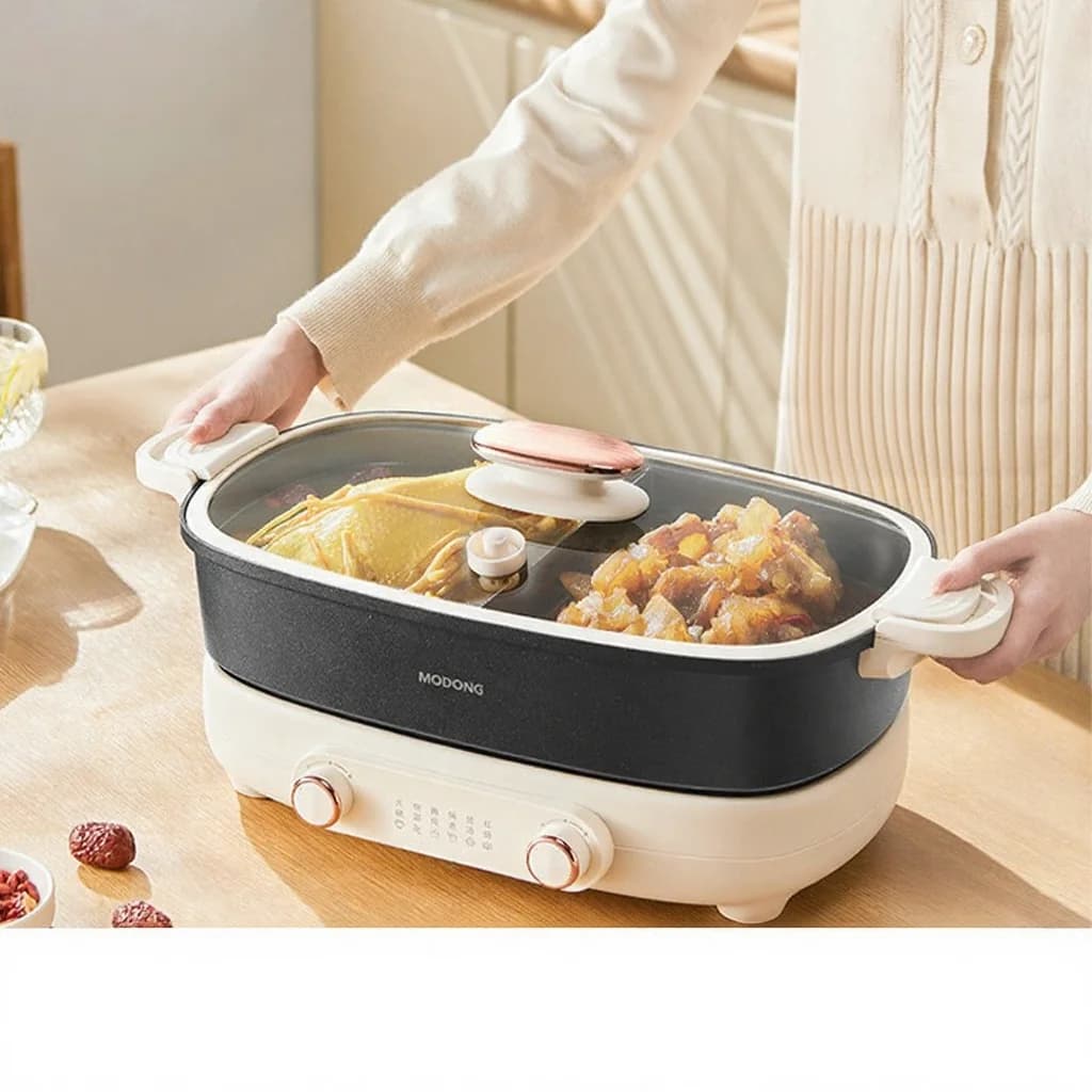 Gesplitste elektrische hotpot 7L met onafhankelijke temperatuurregeling per zone