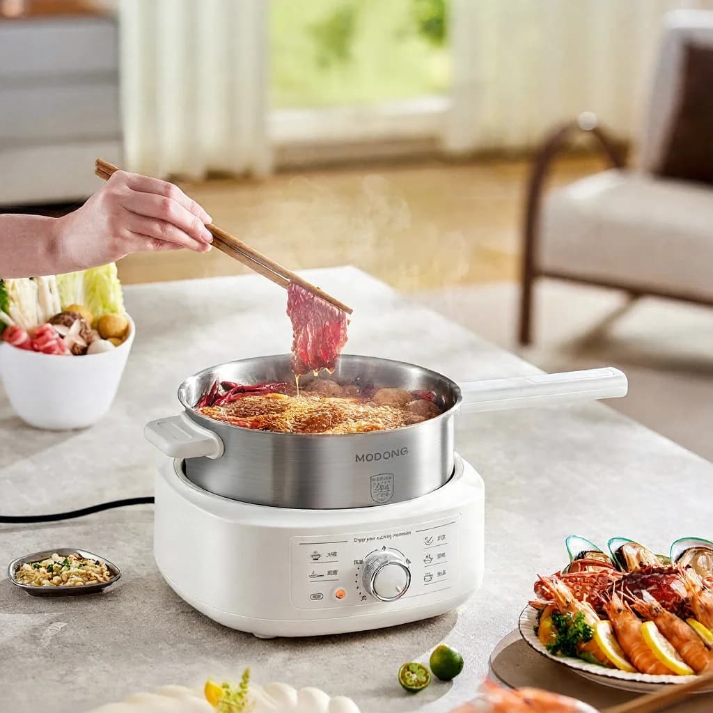 Roestvrijstalen elektrische hotpot met stoominzet, 3L, 220V