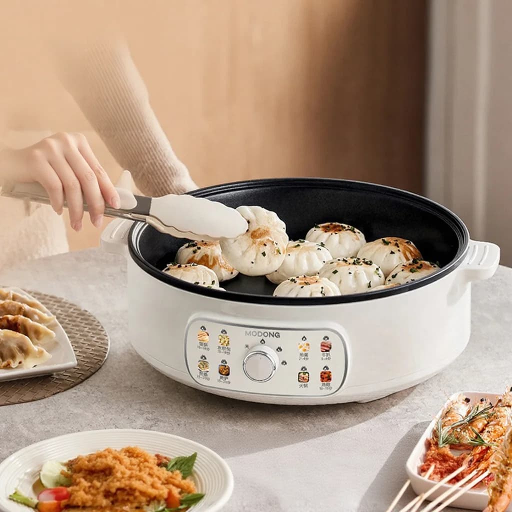Elektrische grillpan met deksel 1800W 3 warmtestanden antiaanbak