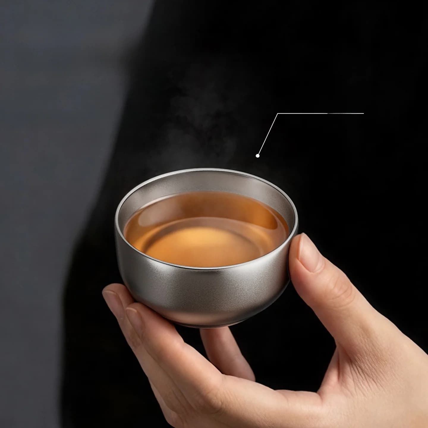 Pure titanium gongfu theekop set 55ml handgemaakt effen afwerking