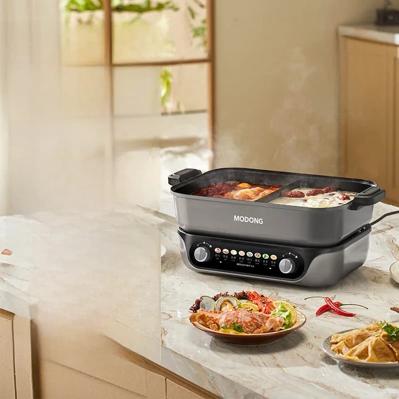 Gesplitste Elektrische Hotpot met Antiaanbaklaag, 8L Capaciteit