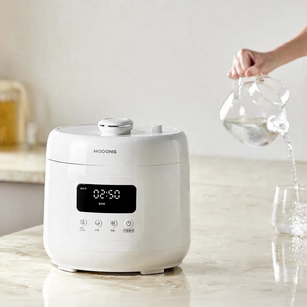 4L elektrische snelkookpan met keramische binnenpan, 800W, 17-24H timer