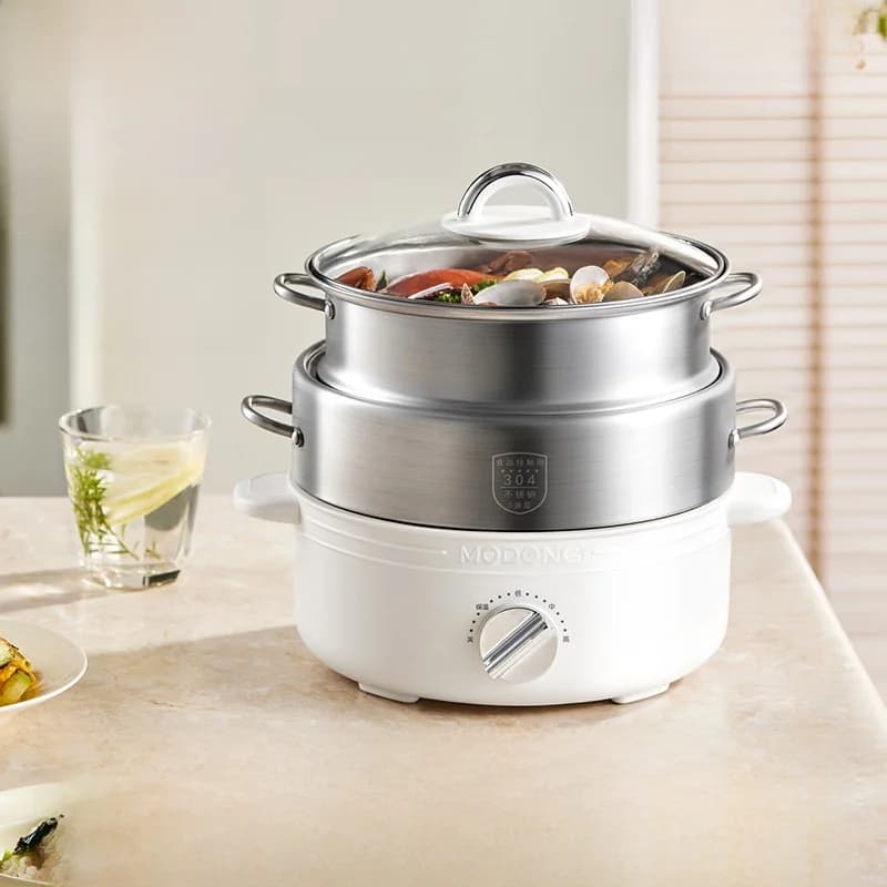 Split elektrische hotpot, roestvrij staal 2L, 3 warmtestanden