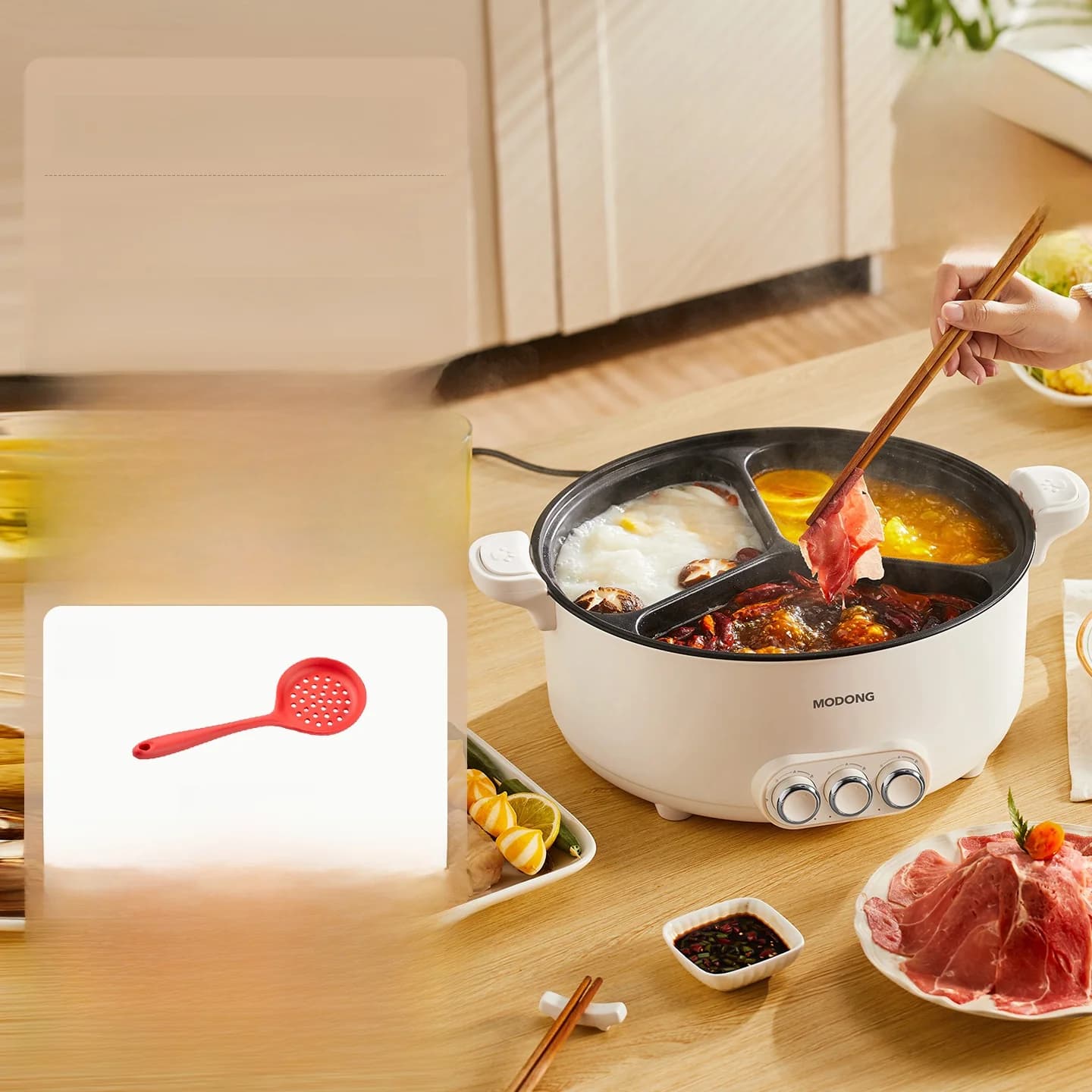 Elektrische hotpot met verdeler, 6L-8L, 220V, 5-6 personen