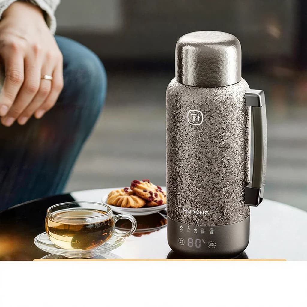 Pure titanium elektrische verwarmbeker met isolatie 1200ml