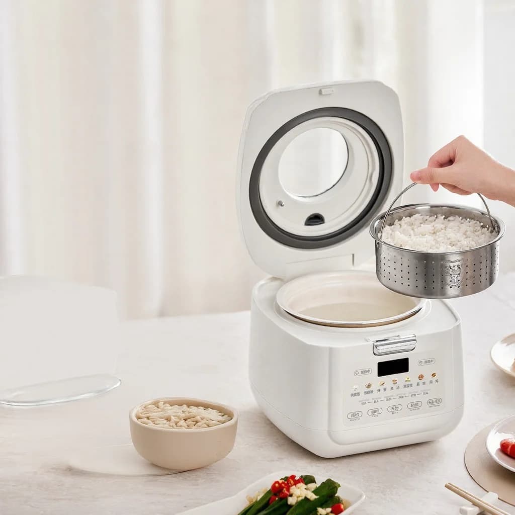2L elektrische rijstkoker met koken met weinig suiker en warmhoudfunctie