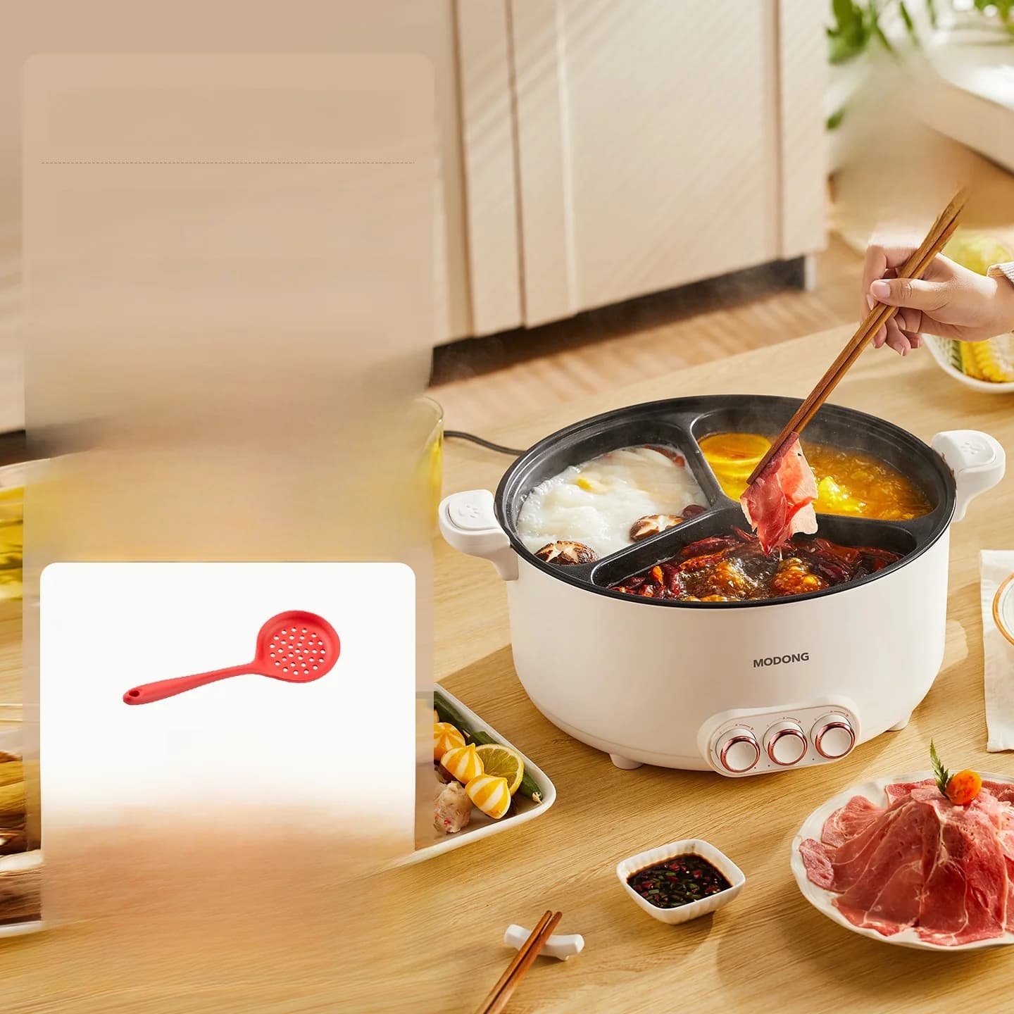 Elektrische hotpot met verdeler, 6L-8L, 220V, 5-6 personen