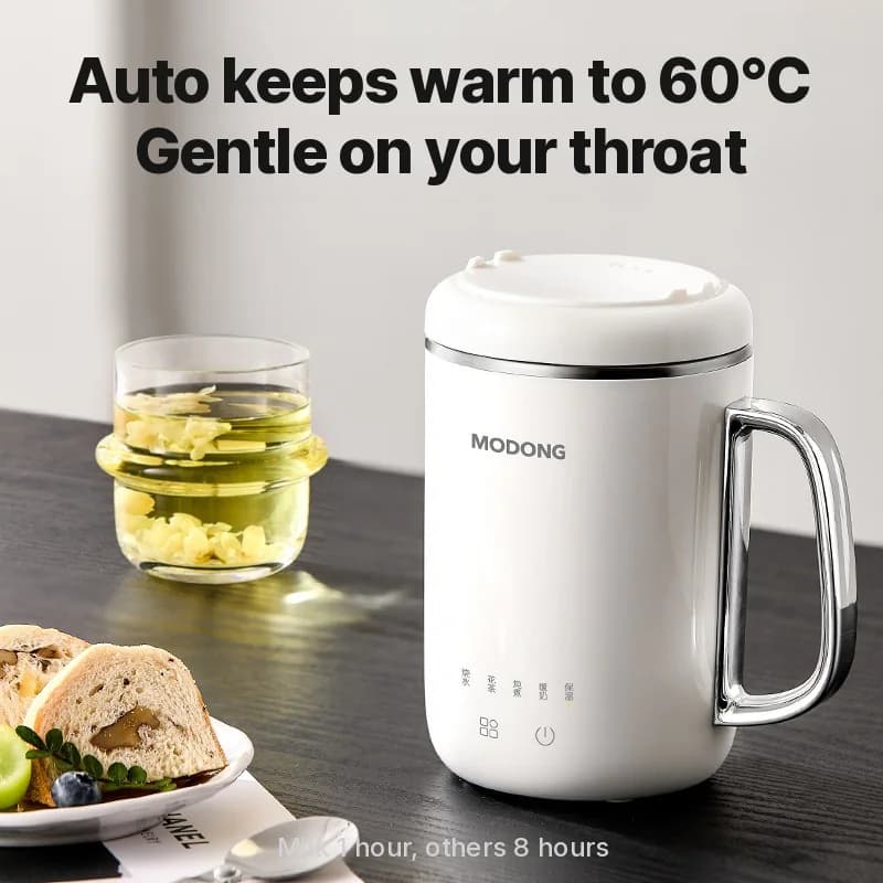Draagbare elektrische stoofbeker 450ml 220V met filter en lepel