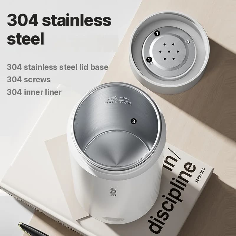 Draagbare elektrische verwarmbeker 304 roestvrij staal 300ml 220V