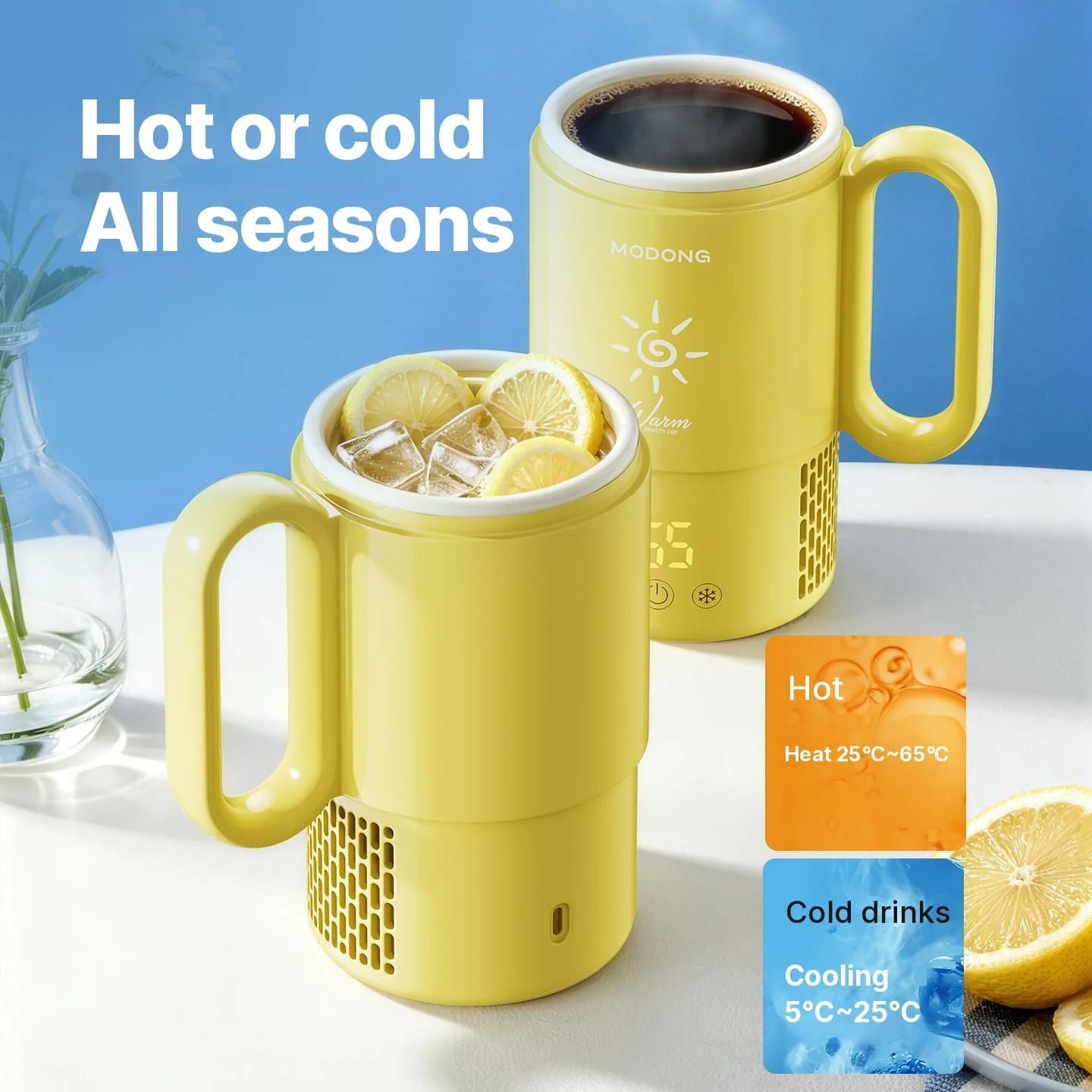 Mini koel- en verwarmbeker 450mL 36W touchbediening