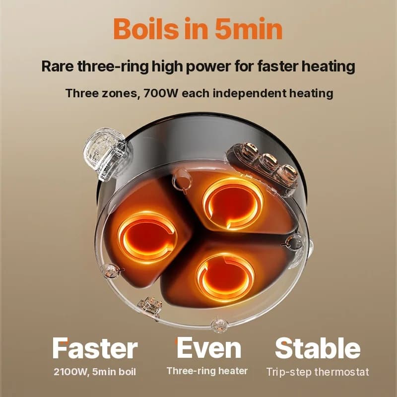 Elektrische hotpot met verdeler, 6L-8L, 220V, 5-6 personen