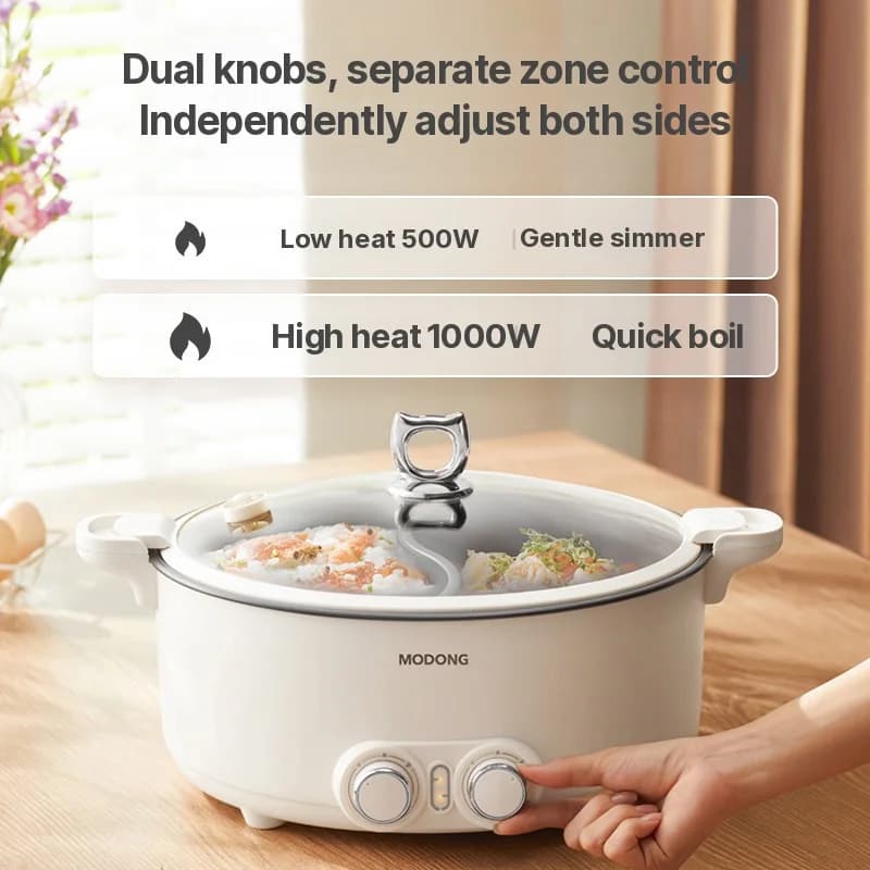 8L dubbelzijdige elektrische hotpot voor thuis en op de slaapzaal