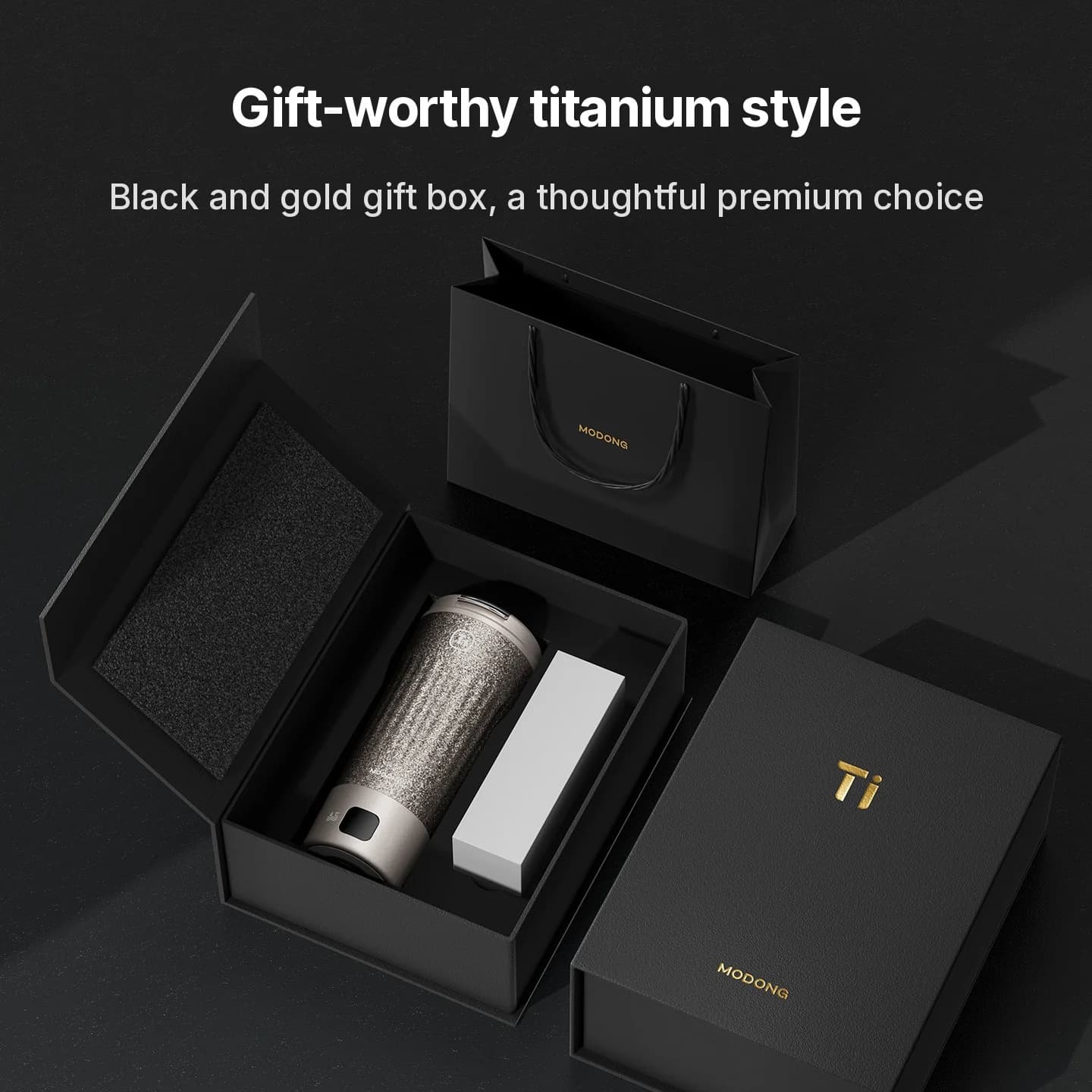 Draagbare titanium elektrische verwarmingsbeker 400ml met temperatuurdisplay