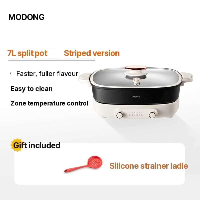 Elektrische Hotpot 7L met scheidingswand of vier vakken, 220V, gedeelde pan