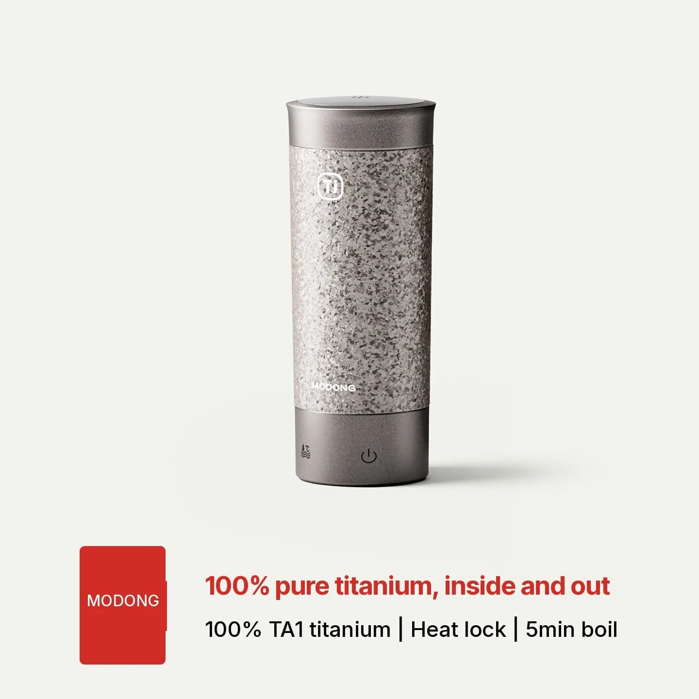 Titanium elektrische verwarmde reisbeker 350ml met temperatuurregeling