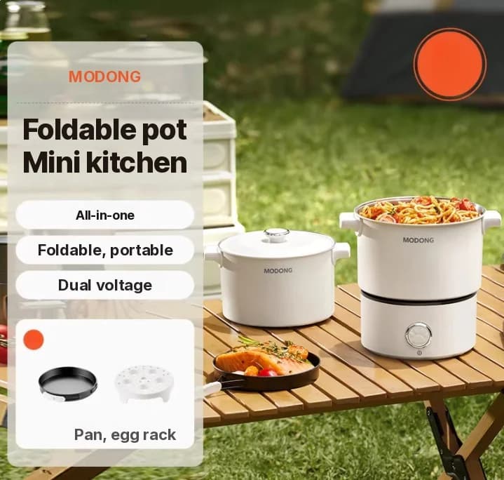 Draagbare opvouwbare elektrische kookpot 110V-220V 550W/700W
