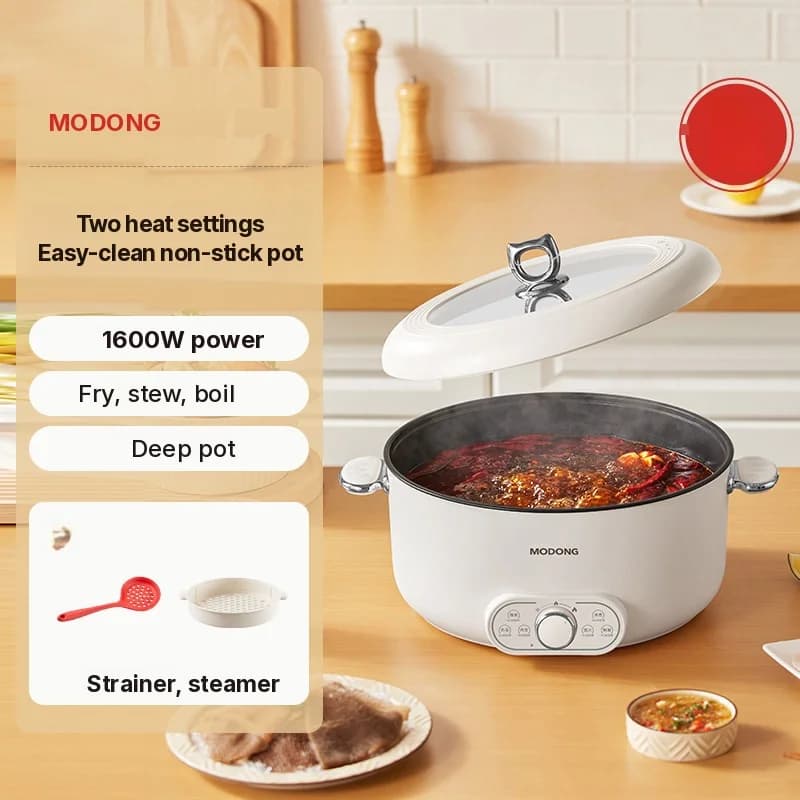 Elektrische hotpot met stomer, 8L grote inhoud, 220V