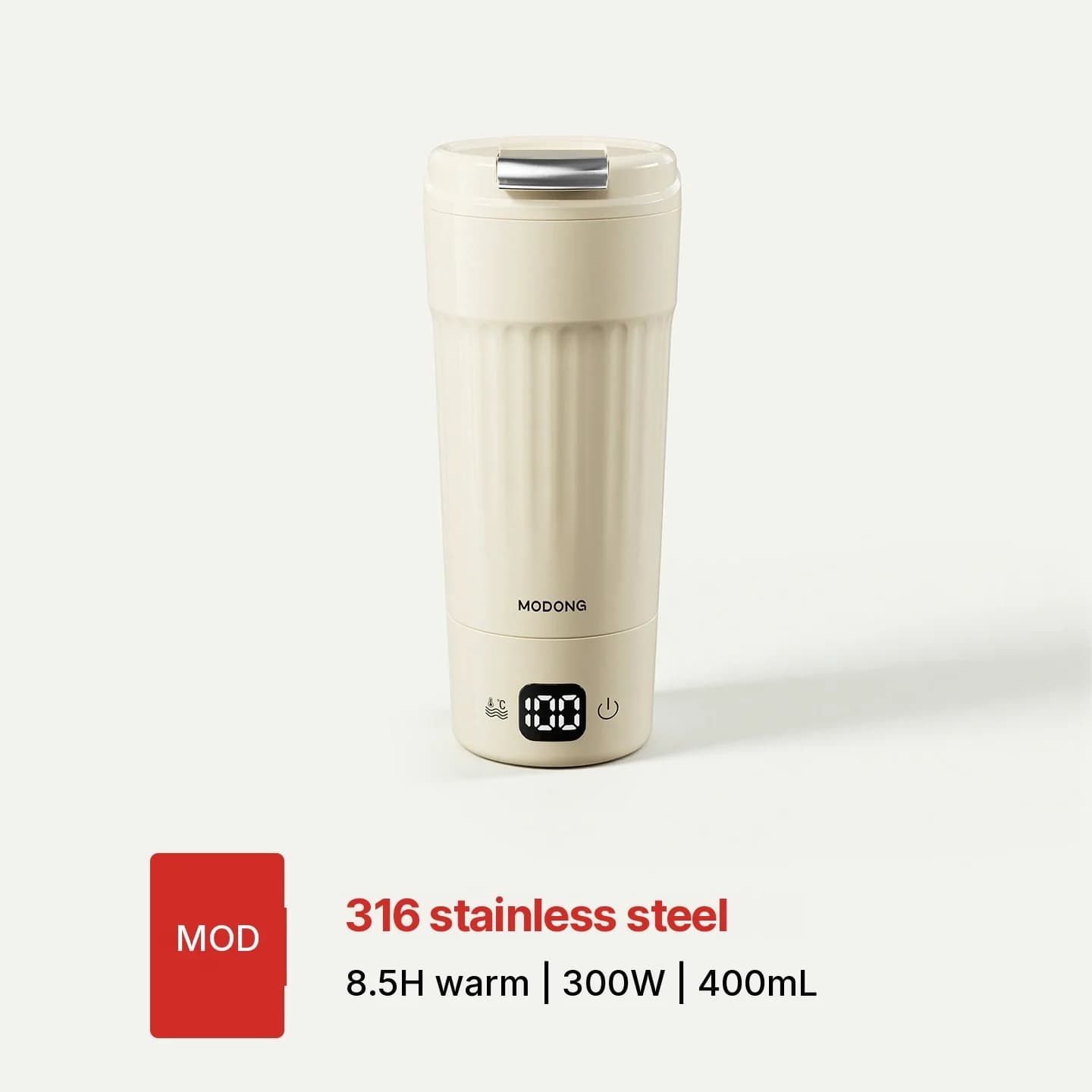 Draagbare elektrische verwarmingsbeker, 400mL, 7 temperatuurstanden