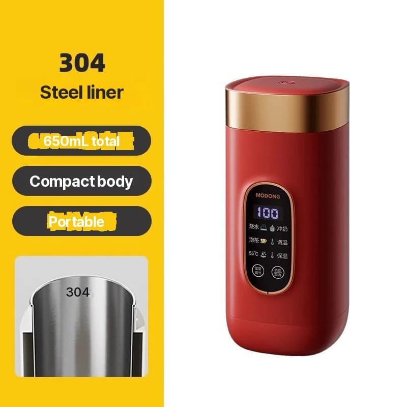 Draagbare elektrische verwarmingsbeker 650ml 304 voering 220V